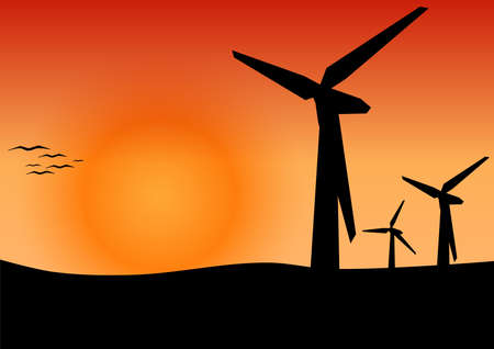 Wind energy, alternative energy concept, vector illustrationのイラスト素材