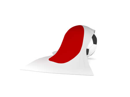 Soccer ball with the flag of Japan, soccer championship concept 3d renderingの写真素材