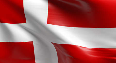 Flag of Denmark using as background, 3d rendering
