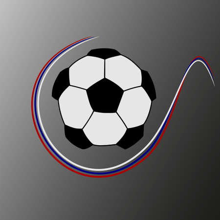 Soccer ball with the colors of Russia, soccer competition conceptのイラスト素材