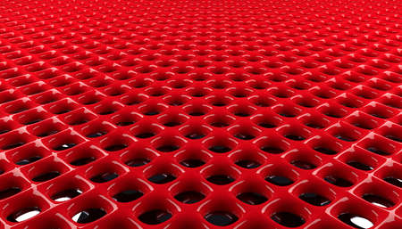 Red glossy grid pattern using as modern background, 3d renderingの写真素材
