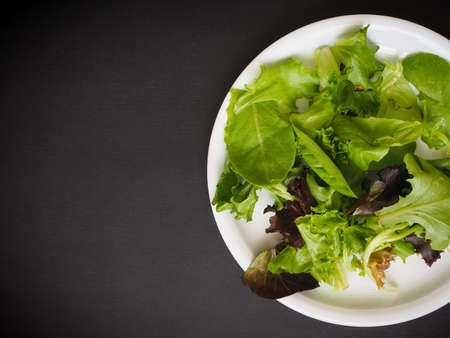 Fresh green lettuce on a chalkboard, healthy eating or diet concept