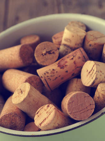 Bottle cork in a green pot, vintage color stylized
