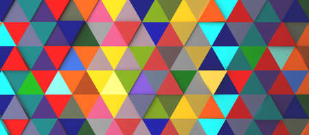 Abstract modern colorful triangle background, 3d renderingの写真素材