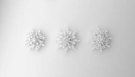 Modern puristic Christmas or winter background with space for text, 3d renderingの写真素材
