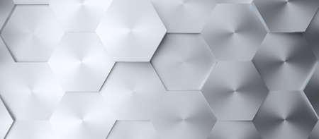 Abstract modern brushed steel honeycomb background, 3d rendering