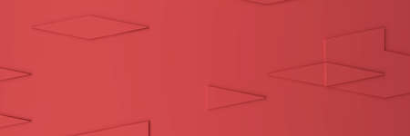 Abstract modern red rhomus background, 3d rendering
