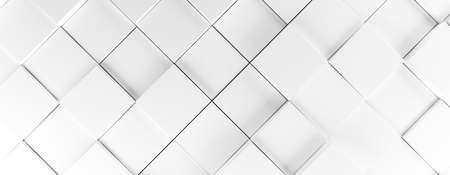 Modern abstract background with white cubes, 3d renderingの写真素材