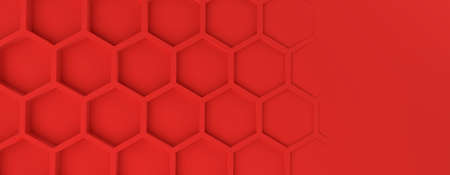 Abstract modern red honeycomb background, 3d rendering