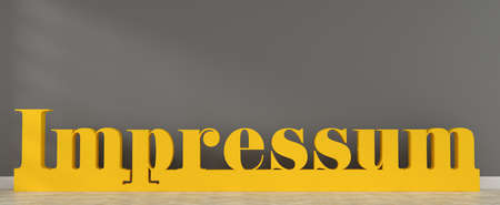 Yellow German word imprint in a gray room with space for your text, 3d renderingの写真素材