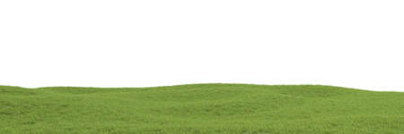 Photorealistic grass hill on a white background, 3d renderingの写真素材