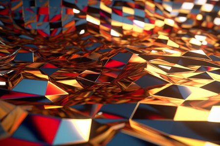 3D Render Dynamic Glossy Abstract Flowing Glitch Texture Design Backgroundの素材