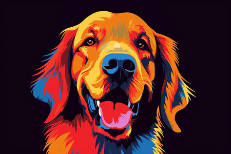 Golden Retriever Dog Vibrant Sleek Graphic Backgroundの素材