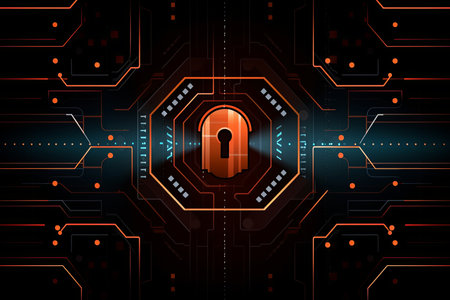 Modern Tech Encrypted Data Theme Backgroundの素材