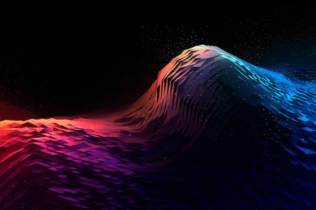 Abstract Wave Mesh Point Cloud Array Background Designの素材