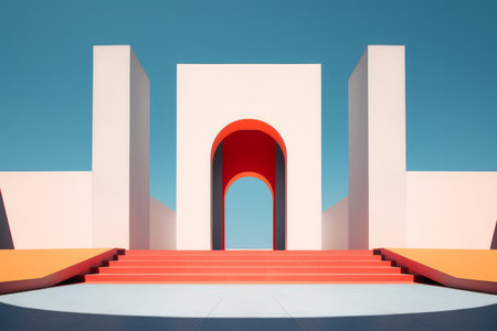 Otherworldly Minimalist Architecture Design Photoの素材