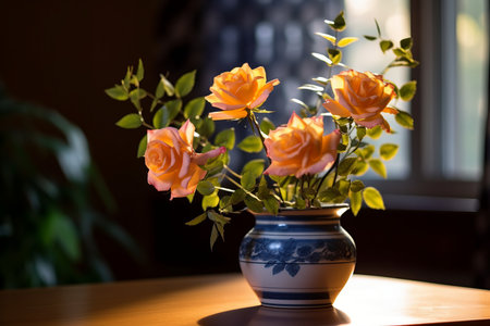 Portrait of a Stylish Roses Arrangment Indoorsの素材