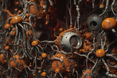 3D Bio-Synthetic Hybrid Material Backgroundの素材