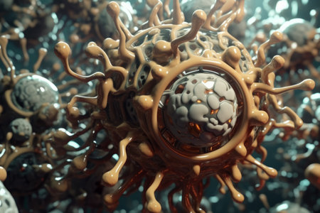 3D Bio-Synthetic Hybrid Material Backgroundの素材