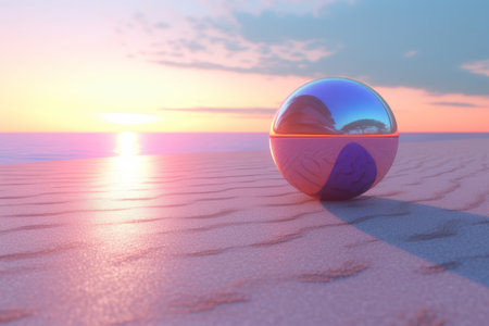 3D Render of an Iridescent Summer Theme Backgroundの素材