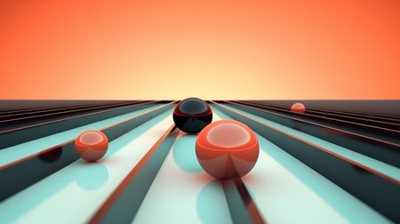 Retro Futuristic 3D Abstract Backgroundの素材