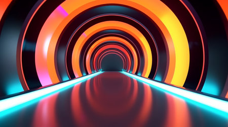 Retro Futuristic 3D Abstract Backgroundの素材