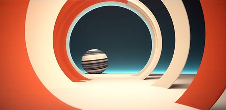 Retro Futuristic 3D Abstract Backgroundの素材