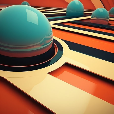 Retro Futuristic 3D Abstract Backgroundの素材