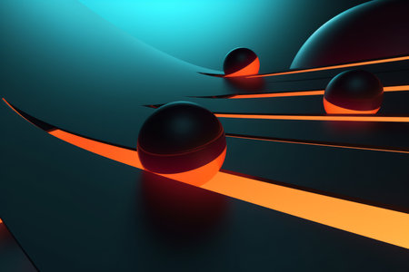 Retro Futuristic 3D Abstract Backgroundの素材