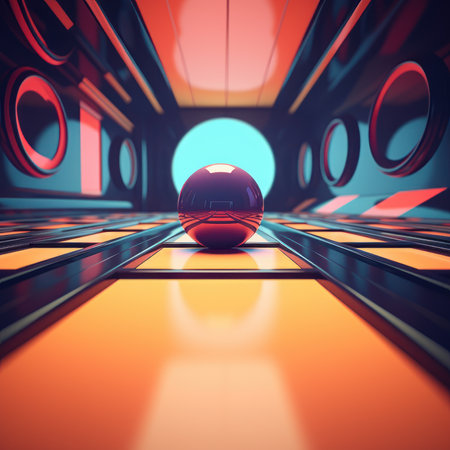 Retro Futuristic 3D Abstract Backgroundの素材