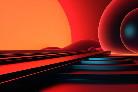 Retro Futuristic 3D Abstract Backgroundの素材