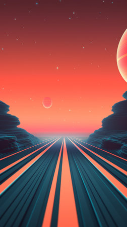 Retro Futuristic 3D Abstract Backgroundの素材