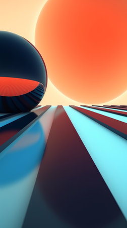 Retro Futuristic 3D Abstract Backgroundの素材