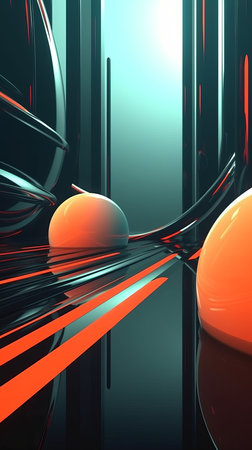 Retro Futuristic 3D Abstract Backgroundの素材