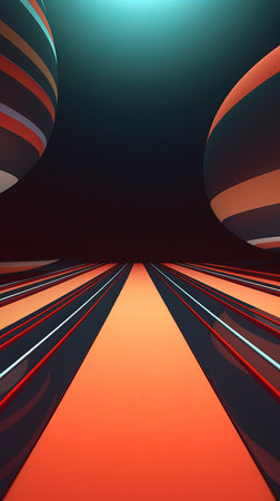 Retro Futuristic 3D Abstract Backgroundの素材