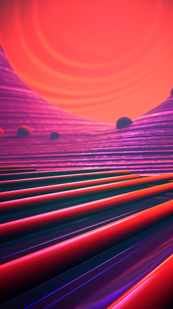 Retro Futuristic 3D Abstract Backgroundの素材