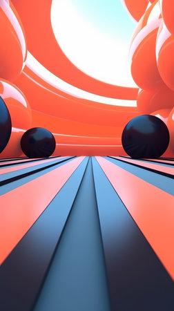 Retro Futuristic 3D Abstract Backgroundの素材