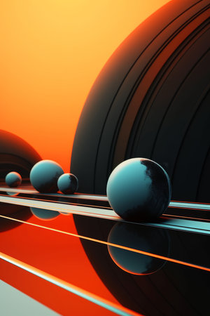 Retro Futuristic 3D Abstract Backgroundの素材