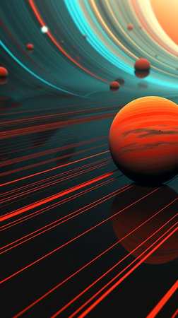 Retro Futuristic 3D Abstract Backgroundの素材