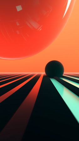 Retro Futuristic 3D Abstract Backgroundの素材