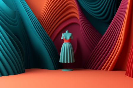 Fashion and Fabric Theme 3D Abstract Backgroundの素材