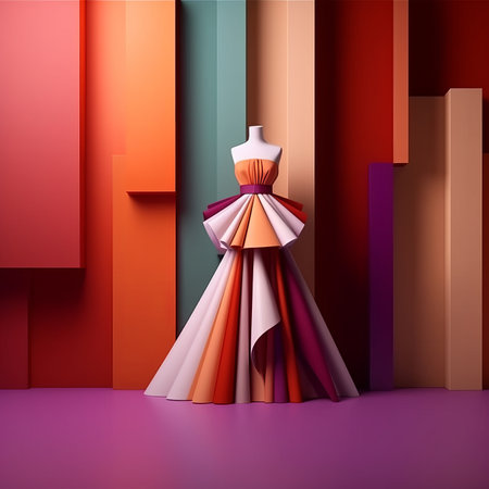Fashion and Fabric Theme 3D Abstract Backgroundの素材