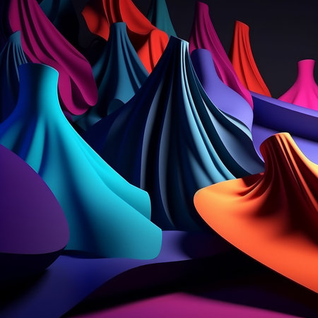 Fashion and Fabric Theme 3D Abstract Backgroundの素材