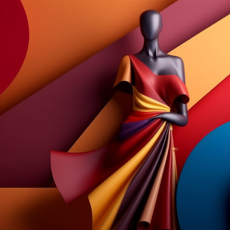 Fashion and Fabric Theme 3D Abstract Backgroundの素材