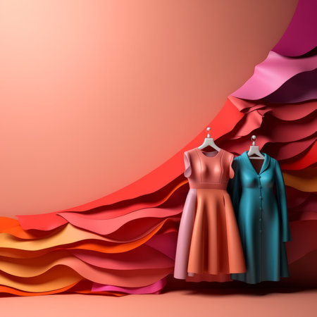 Fashion and Fabric Theme 3D Abstract Backgroundの素材