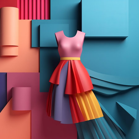 Fashion and Fabric Theme 3D Abstract Backgroundの素材
