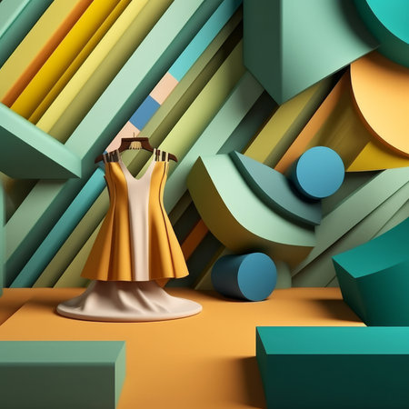 Fashion and Fabric Theme 3D Abstract Backgroundの素材