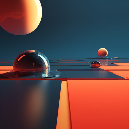 Retro Futuristic 3D Abstract Backgroundの素材