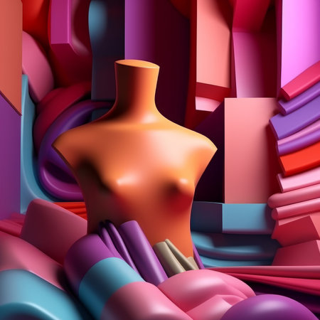Fashion and Fabric Theme 3D Abstract Backgroundの素材