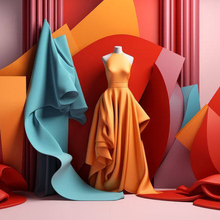 Fashion and Fabric Theme 3D Abstract Backgroundの素材